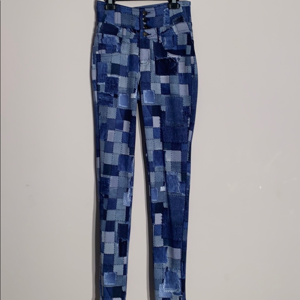 Plaid print jeggings